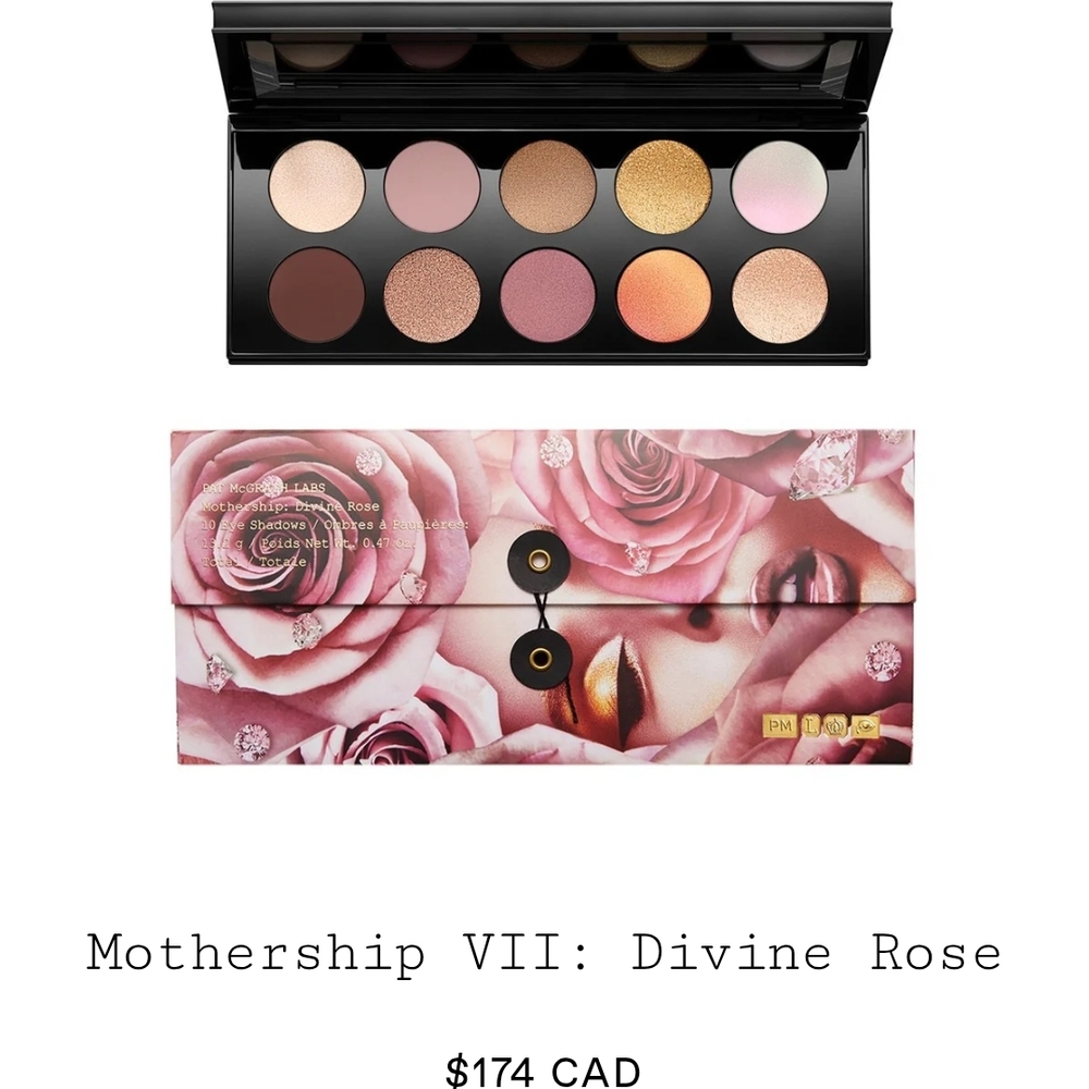 Pat McGrath Divine Rose Eyeshadow Palette with Pink and Gold Hues